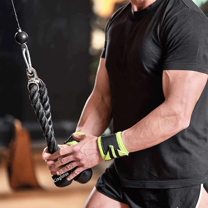 Kinglotus Home Gym Cable Machine Accessory Set:39inch Lat Pull Attachment, Straight Pull Down Bar,V Shaped Bar Triceps Rope Double D Handles. weight machine accessories to enhance your fitness results