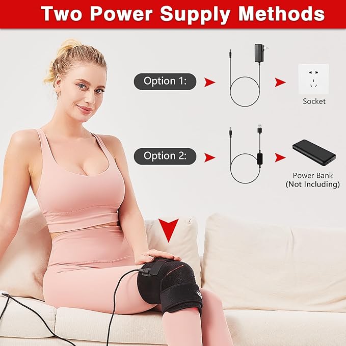 AOBOCO Red Light Therapy Wrap for Knee - 76Pcs 660nm & 152Pcs 850nm Near Infrared Therapy Device Pad for Elbow Shoulder Joint Pain Relief Faster Recovery Great for Athletes & Beyond