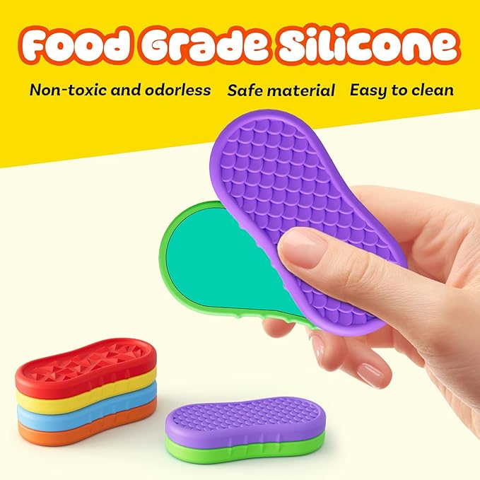 Fidget Toys Adults Magnetic Slider, 6 Pack Silicone Fidget Slider for Stress Relief, Calm Down Sensory Toys for Anxiety ADHD Autistic, Small Fidgets Adults Office Desk Toys, Toddler Travel Calm