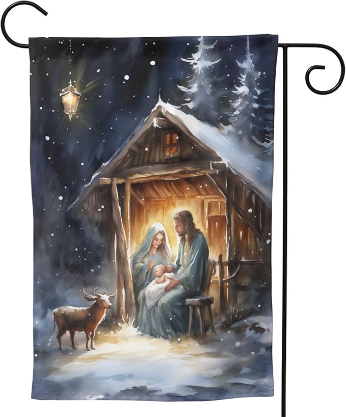 Jesus Garden Flag 12x18 In Double Sided Yard Flags Lawn Sign Decor No Flagstand