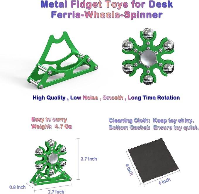 Desk-Toys for Fidget Ferris-Wheel-Spinner: 4mins Kinetic-Spinning Cool-Gadgets, Cool-Stuff Thing Toy for Office School Home Man Women Christmas, Stress-Relief Game Gifts for Adult Teen Children Kid