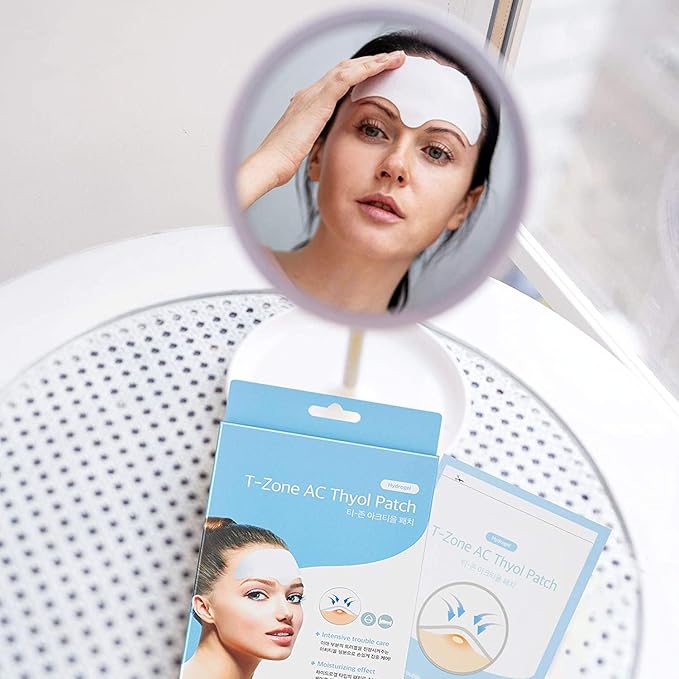 Forehead Pimple Patches – 4Pcs | Labottach Korean Skincare Hydrogel Soothing & Cooling Patch with Tea Tree Oil, Vitamin E | Refreshes Troubled Skin | Overnight Home Skincare