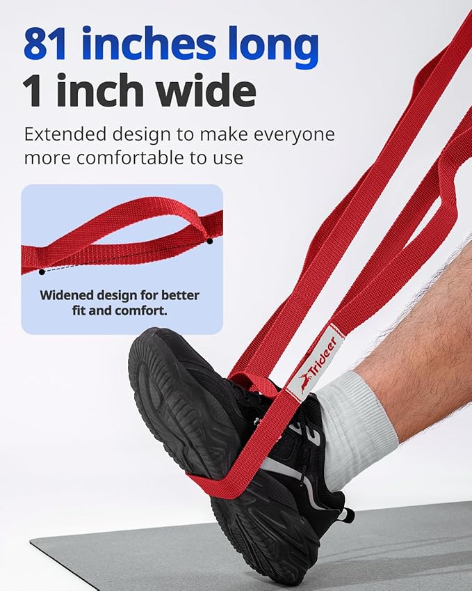 Trideer Stretching Strap Yoga Strap for Physical Therapy, 10 Loops Yoga Straps for Stretching, Non-Elastic Stretch Strap for Pilates, Exercise, Stretch Band for Women & Men