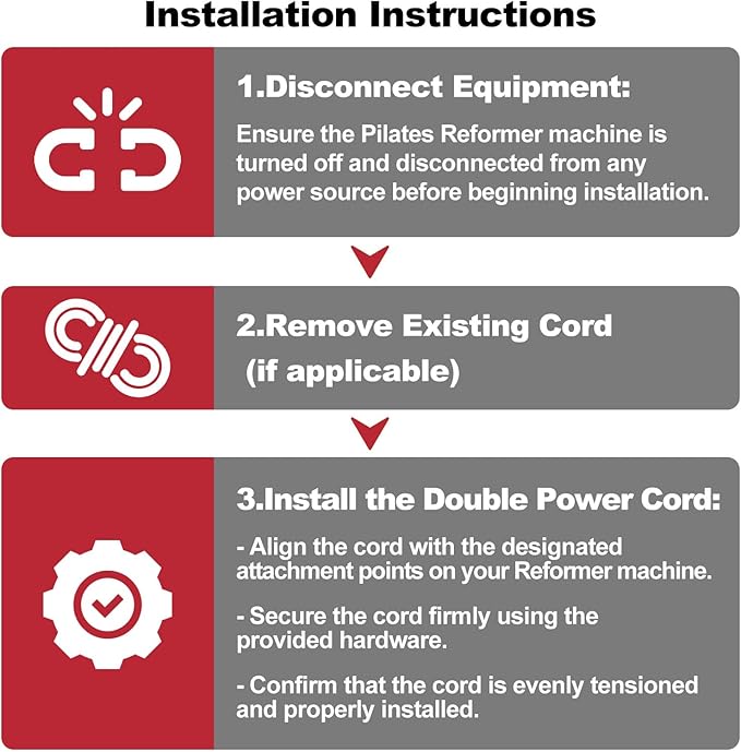 Double Power Resistance Cord - 2 Cords for Extra Resistance - Compatible with Select AeroPilates reformers – 40% Extra Tension, Easy Installation, Durable Build