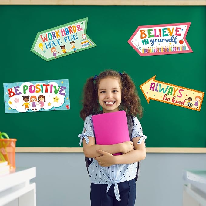 Epakh 20 Pieces Party Decorations Welcome Sign Decorations Sign for Birthday Baby Shower Party Supplies(Classroom Rules)
