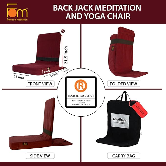 Friends Of Meditation Back Jack Meditation and Yoga Chair (18 X 18 Inch)