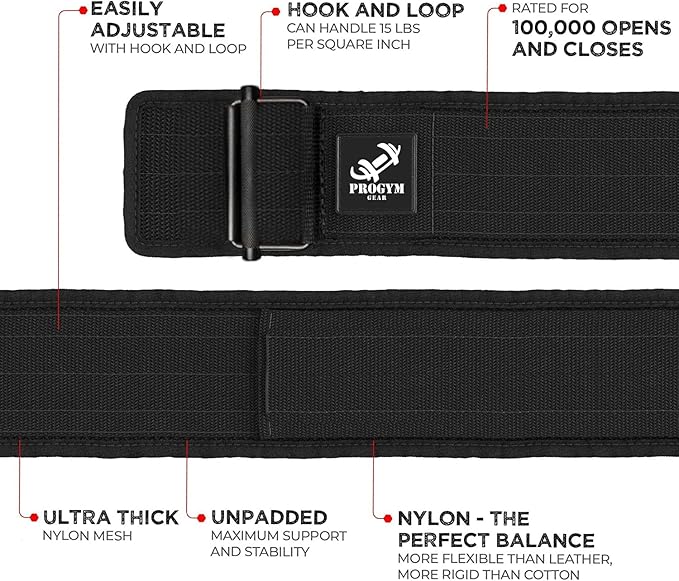 Self-Locking Weight Lifting Belt with Straps - Premium Weightlifting Belt for Serious Functional Fitness - Powerlifting - Deadlifting - Olympic Lifting Athletes - Gym Belt for Men & Women