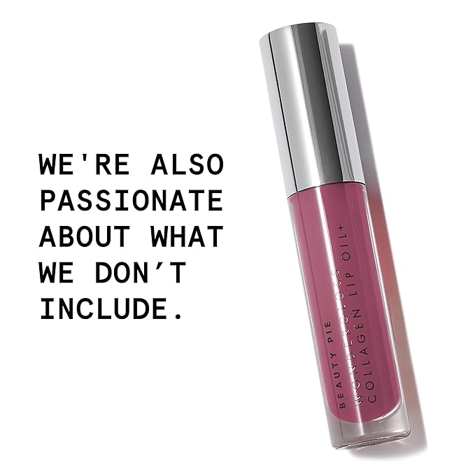 Beauty Pie Wondergloss Collagen Lip Oil + Plum Naked 0.13 fl oz – Hydrating, Plumping, Non‑Sticky Lip Oil Gloss Hybrid with Collagen AC Micro‑Vectors & Cherry Hibiscus Oils