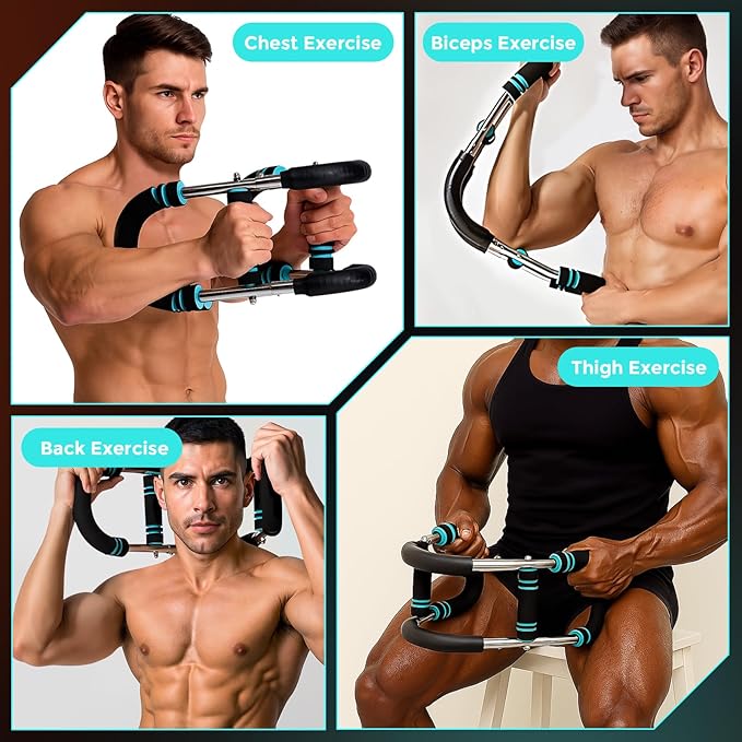 Elite Twister Arm Trainer, 66-110lb Adjustable Chest Workout Equipment, Arm Muscle Trainer for Men & Women, Portable Detachable Power Twister Bar, Home Gym Upper Body Fitness Machine