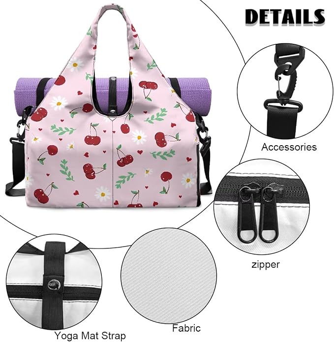 Yoga Mat Bag for Women Men Large Carryall Tote with Adjustable Shoulder Strap for Gym Yoga Travel Pilates Office