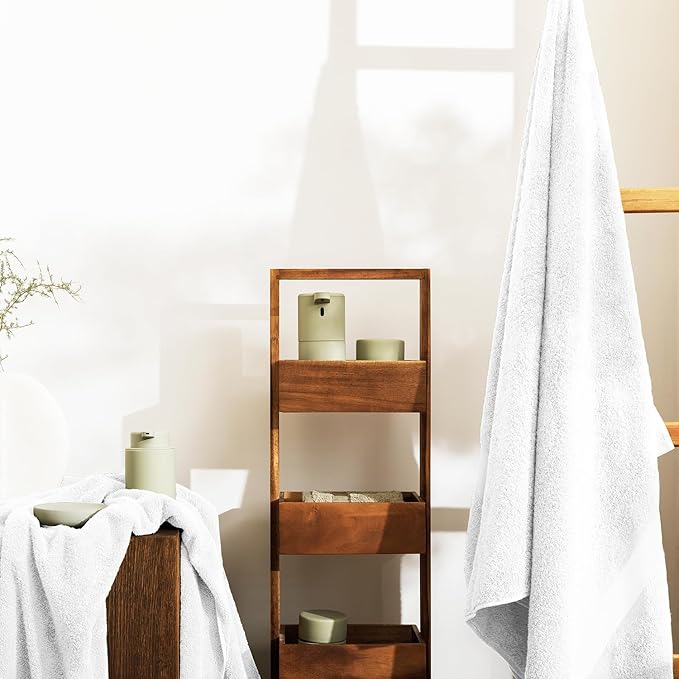 Oakias Premium 6 Piece Towel Set – 600 GSM – 2 Bath Towels, 2 Hand/Hair Towels, and 2 Washcloths – 100% Ring-Spun Cotton, Highly Absorbent & Super Soft – Towels for Bathroom, Hotels, Spa & Gym