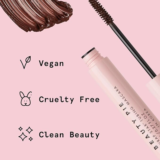 Beauty Pie Wrap Star Tubing Mascara, 0.27 fl oz – Classic Brown, Smudge‑Proof, Flake‑Proof Lengthening & Curling with Glossy Finish, Sensitive‑Eye Safe
