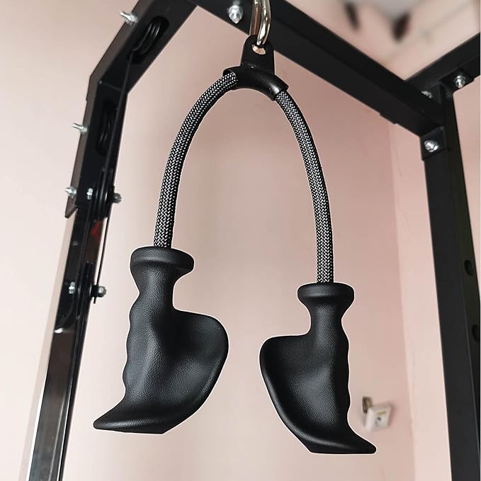 Ergonomic Tricep Rope Pulldown Attachments, Upgraded 27 32 40 & 47 Inch Extra Long Triceps Rope Cable Attachments for Gym, LAT Pull Down Bar for Cable Machine, Tricep Workout Cable Attachments
