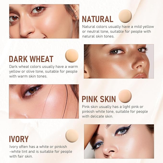 Korean Hydrating Lightweight Foundation Stick with Brush, Multi-Use Foundation Makeup, Waterproof, Full Coverage, Pink Velvet, All Skin Types