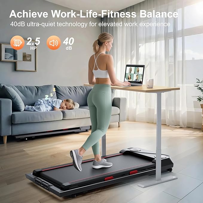Jogwell Walking Pad with 12% Auto Incline, Under Desk Treadmill for Home Office, Upright Space-Saving Design Walking Pad with Handle Bar, Double Steel Frame, 330 LBS Capacity, Remote Control