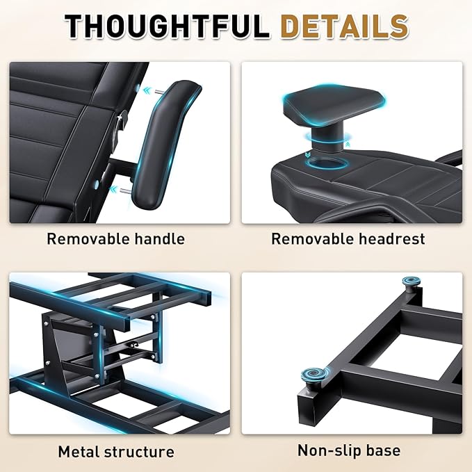 Fully Electric Tattoo Chair for Clients with Removable Handle and Headrest, 3-Motors Adjustable Backesrt&-Legrest Tattoo Bed, Multi-Functional Facial Bed Capacity 460LBS for Estheticians, Black
