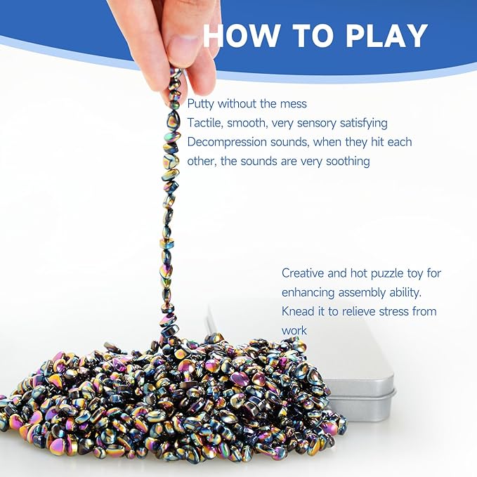 550pcs Ferrite Putty Fidget Toys for Adults - Stress Relief Desk Gadgets with Magnetic Beads, Professional Sensory Toys for Office Anxiety & Focus, Gifts for Men Women