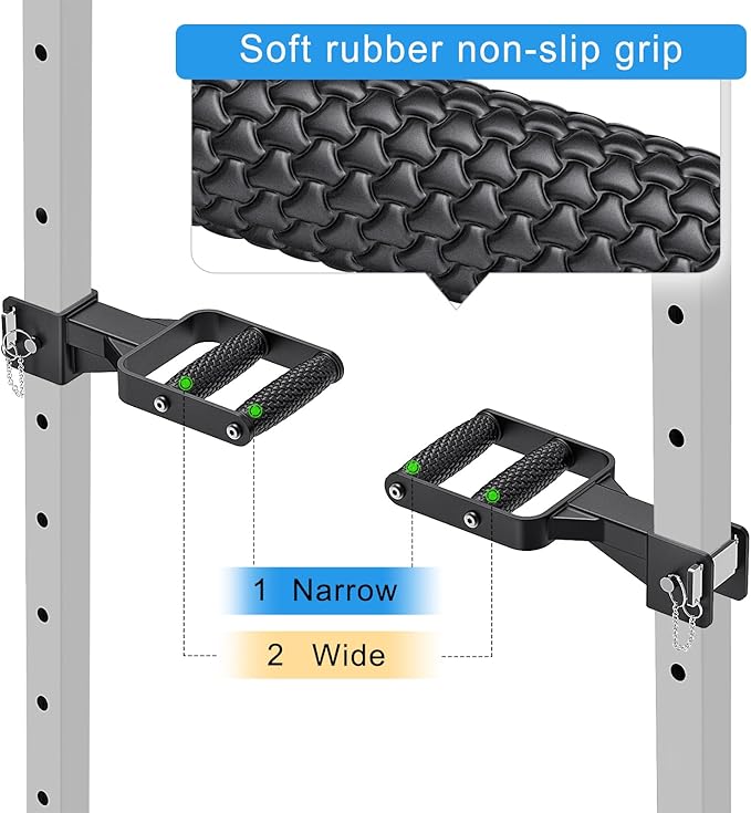 Kipika Y-Shaped Dip Bar for Power Cage with 5/8" or 1" Hole - Dip Bar Attachments for Home Gym - Heavy Duty Power Rack Attachments - Squat Rack Accessories for Strength Training