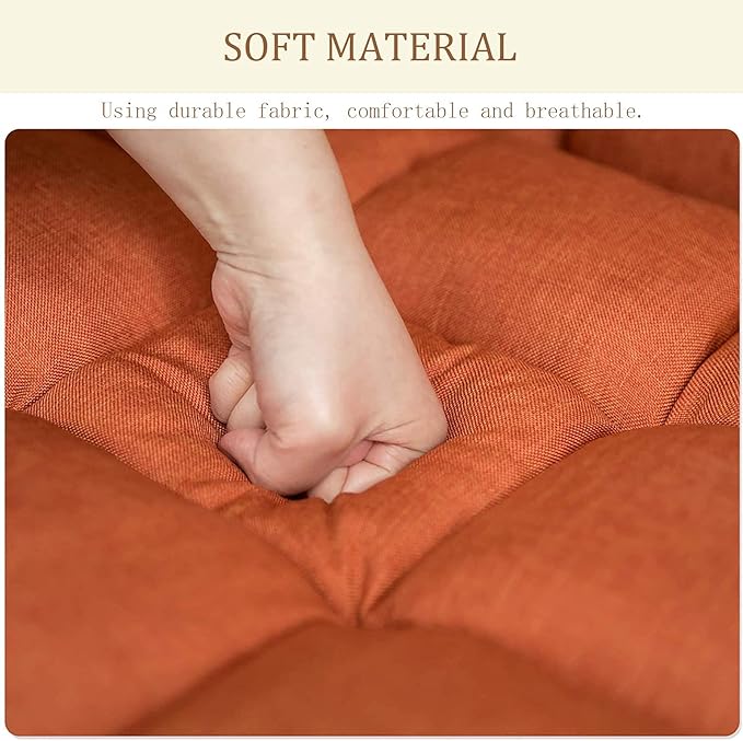 Floor Chair, Chaise Lounge Indoor, 14-Position Adjustable Folding Lazy Sofa with a Pillow Padded Adults Gaming Chairs for Living Room, Bedroom Factory Price (Orange) 8803OR