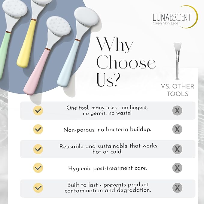 Serum Applicator for Face Sky Blue Reusable Skincare Applicator Serums, Oils, Medicated Ointments, Sunscreen, Makeup, Face Cream Applicator, Cooling & Warming Face Massager Tool by LUNAESCENT