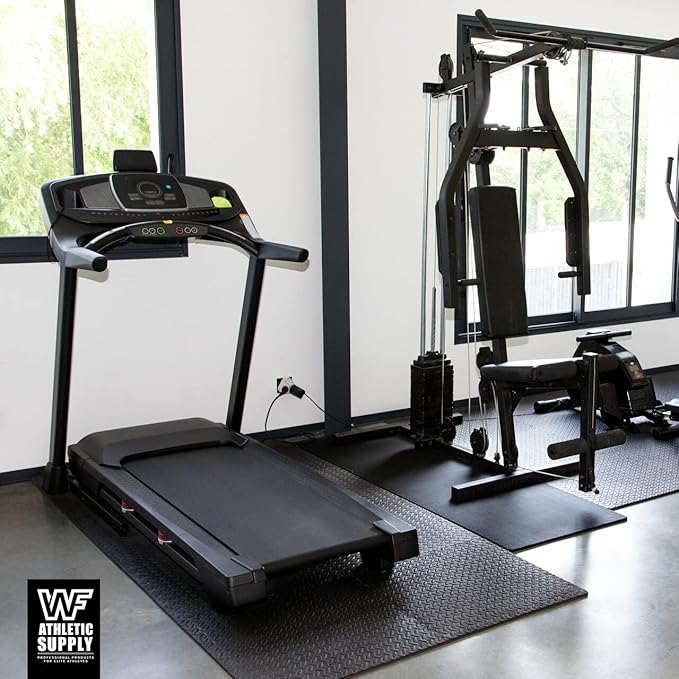 WF Athletic Supply Puzzle Exercise Mat, EVA Foam Interlocking Tiles with Border, 1/2" Thickness Interlocking Soft Foam Puzzle Play Mats for Home Gym, Garage & Kids’ Playroom