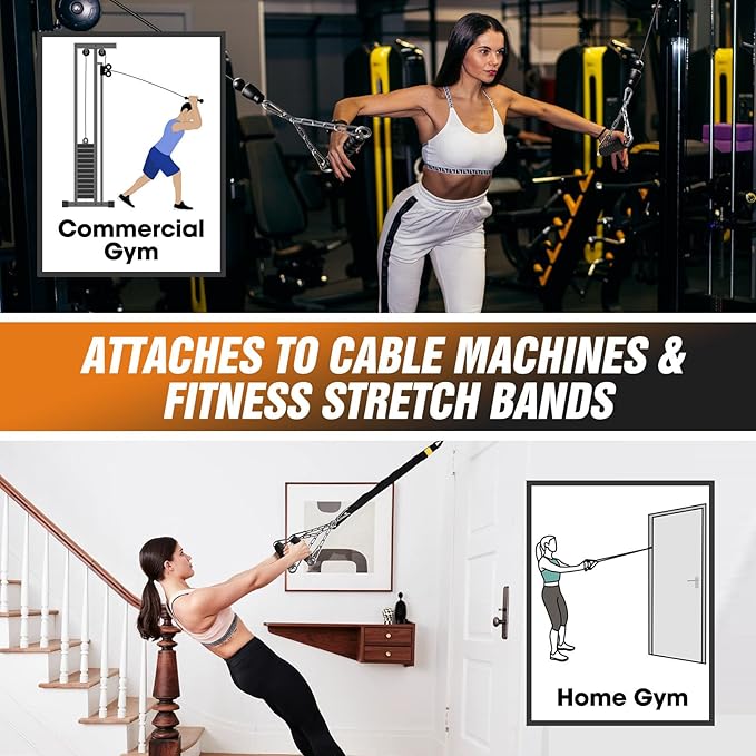 Lat Pull Down Machine Attachment, Tricep Rope Cable Attachment for Gym Cable Machine, Ergonomic Tricep Rope Exercise Handle Accessories for Home Gym