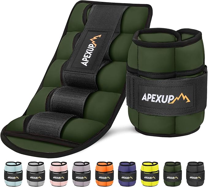 APEXUP 10lbs/Pair Adjustable Ankle Weights for Women and Men, Modularized Leg Weight Straps for Yoga, Walking, Running, Aerobics, Gym