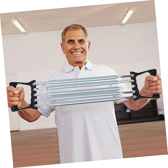 Kisangel 1pc Spring Chest Expander with 5 Springs Arm Muscle Strength Exercise Gym Stretch Rope Arm Trainer for Indoor Fitness Workout