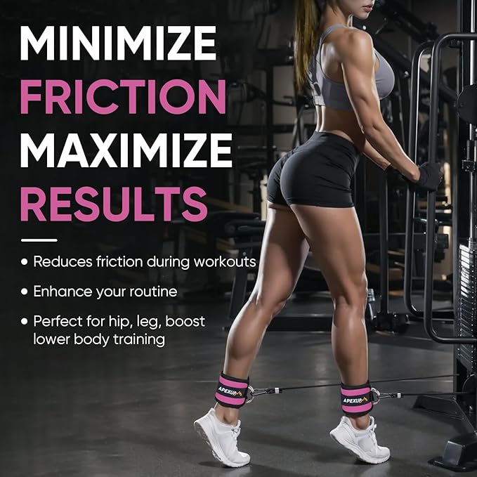 APEXUP Ankle Strap for Cable Machine, Ankle Resistance Bands, Cable Kick Back Straps for Gym, Glute Workouts, Leg Extensions, Adjustable Straps with Neoprene Padding
