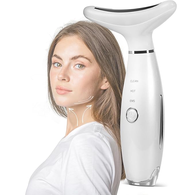 KLY Beauty 7-in-1 Beauty Facial Massager for Face and Neck – Thermal & Vibrating Facial Tool for Wrinkle Reduction, Skin Firming, Skin Lifting and Skin toning| With Retinol Collagen Creme