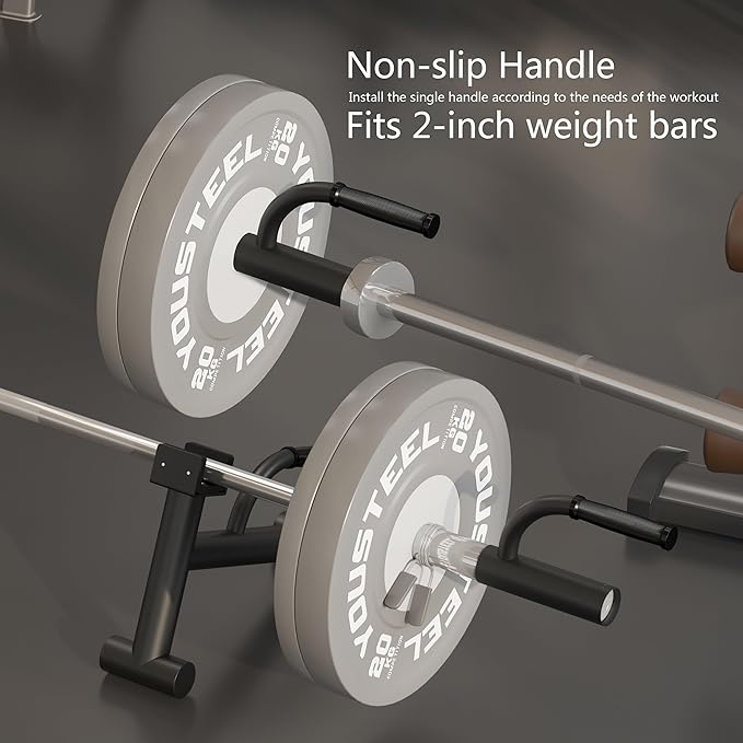 Heavy Duty Landmine Handle Attachment Set T Bar Row Viking Press Attachment for Barbell Workouts Weightlifting Landmine Handle Fits 2-Inch Olympic Barbell Strengthen Back and Core Muscles