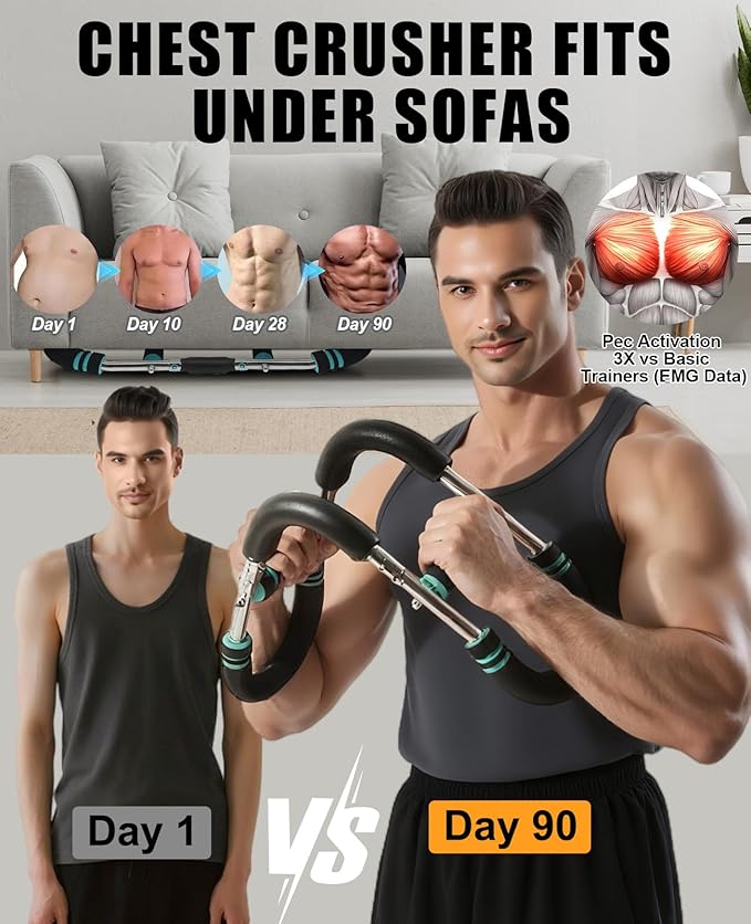 Twister Arm Trainer for Men & Women -【5.0 Upgrade】 30-270lbs Adjustable Chest Workout Equipment,Portable Home Gym Strength Training for Arms, Shoulder & Upper Body Muscle Building