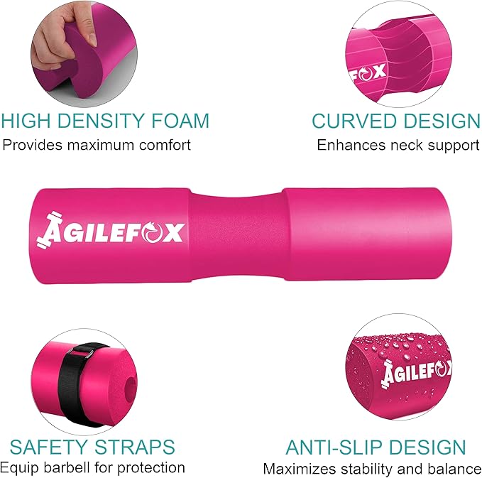 AGILEFOXX Barbell Pad - Squat Pad-Hip Thrust Foam Pad, Comfort & Safety for Strength Training