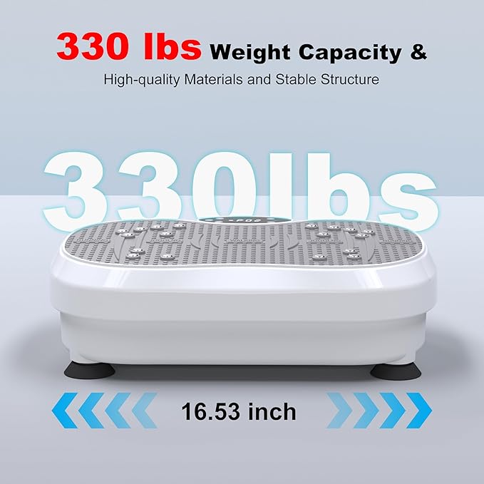 Vibration Plate Exercise Machine for Lymphatic Drainage, Whole Body Fitness Workout Equipment Stand Shake Board Sport Gym for Weight Loss Fat Burner for Women Men