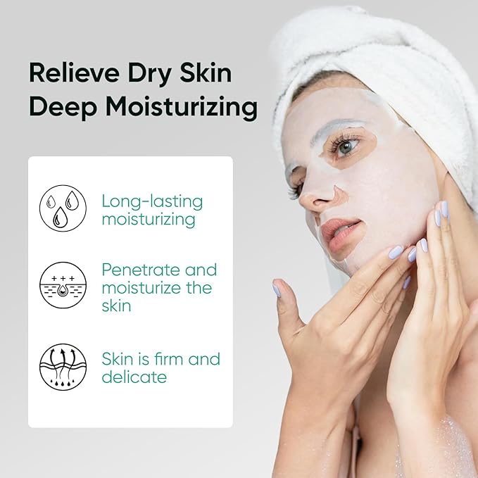 Goat Milk Facial Mask for Women,Hydrating Face Mask Sheet Home SPA,Moisturizing Face Sheet Mask for Dry,Oily,Sensitive Skin 25ml(5Pack)