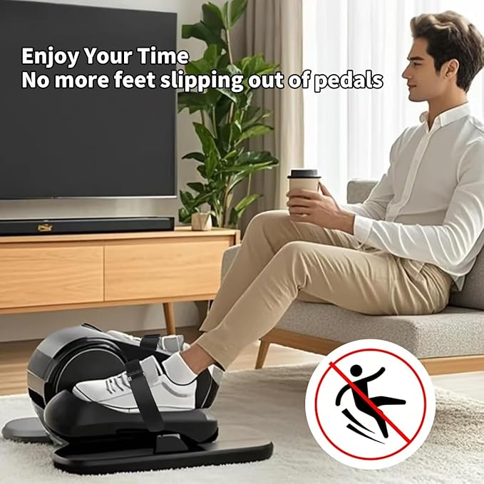 Ellipse Leg Exerciser Machine Pedal Straps 4-Pack - Leg Strap for Under Desk Elliptical Machine, Non-Slip Durable Pedal Straps for Seniors Home Fitness & Physical Therapy