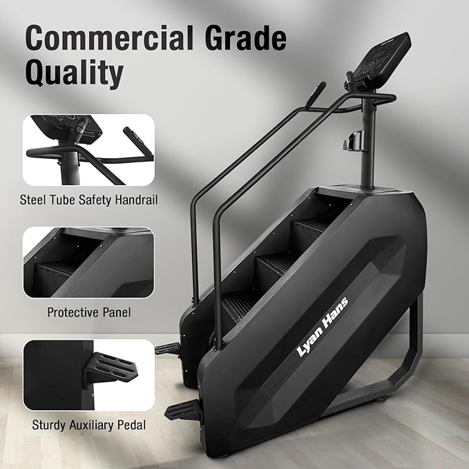 Stair Stepper with LED Screen, Commercial Grade Stepper Machine, Stepmill for Exercise at Home, Stair Climber for Cardio and Lower Body Workouts, 15 Speed Levels, 660LBS Capacity, 15-165 Steps/Minute