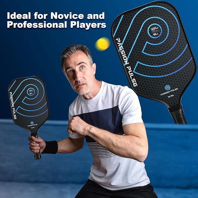 Pickleball Paddles 2025,Raw Carbon Fiber Surface(CFS) 16mm T700 High Grit & Spin, Pro Pickle Ball Paddles Designed for Ultimate Spin & Consistency