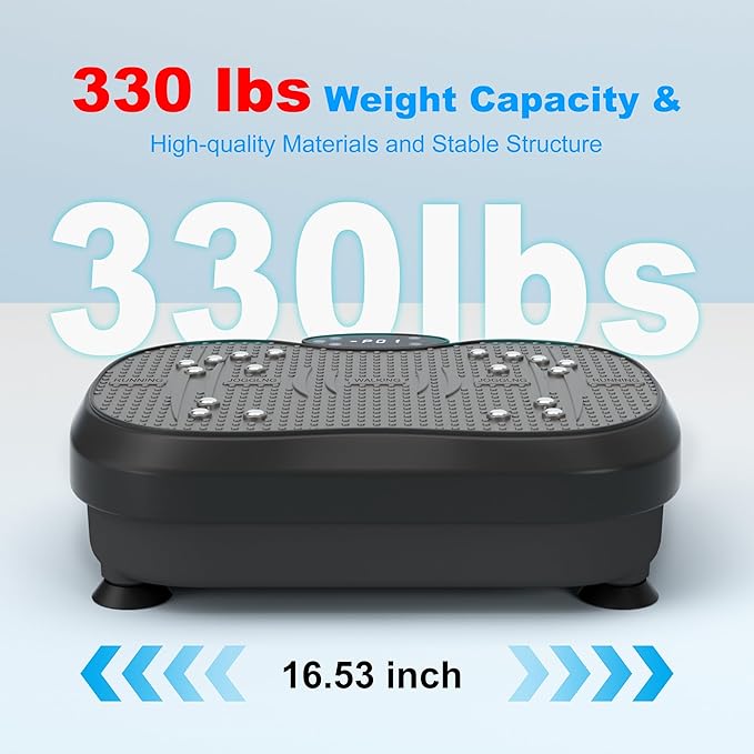 Vibration Plate Exercise Machine for Lymphatic Drainage, Whole Body Fitness Workout Equipment Stand Shake Board Sport Gym for Weight Loss Fat Burner for Women Men