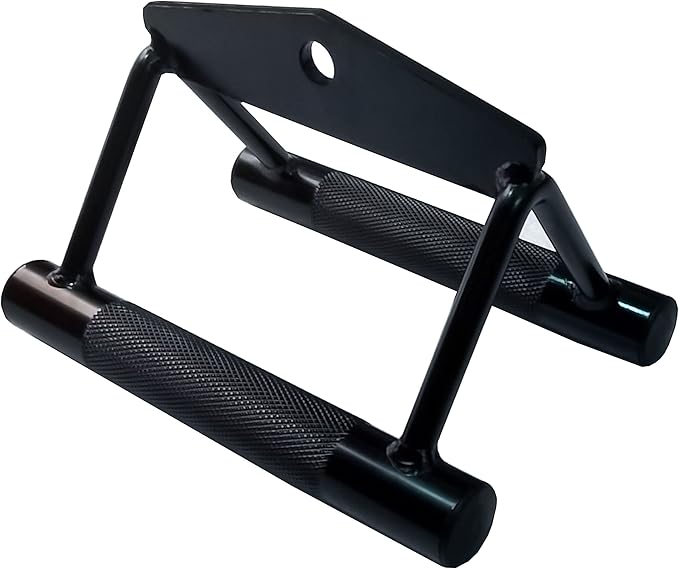 LAT Pull Down Bar, Strength Training Deluxe Single Double D Handle Tricep Rope, V-Shaped Rotating Straight Press Down Bar for Weight Workout, Cable Machine Accessories