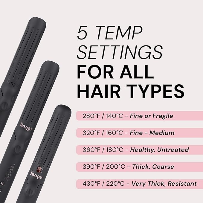 L'ANGE HAIR Le Duo Grande 360° Airflow Styler | 2-in-1 Curling Wand & Titanium Flat Iron Professional Hair Straightener and Curler with Cooling Air Vents to Lock in Style | Adjustable Temp (Black)
