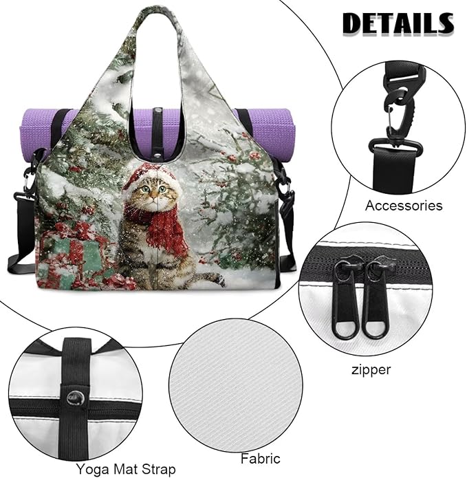 Yoga Mat Bag for Women Men Large Carryall Tote with Adjustable Shoulder Strap for Gym Yoga Travel Pilates Office