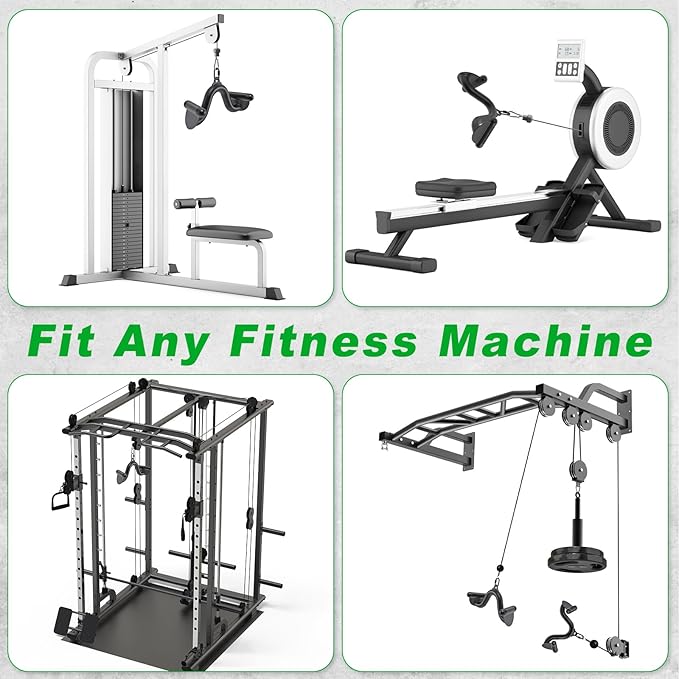 Kipika LAT Pull Down Bars Cable Machine Attachment, Rowing T-bar V-bar Set, Back Strength Training Handle Grips for Cable Machine Rowing Machine, 12" 20" 24" 28" 32" Five Sizes