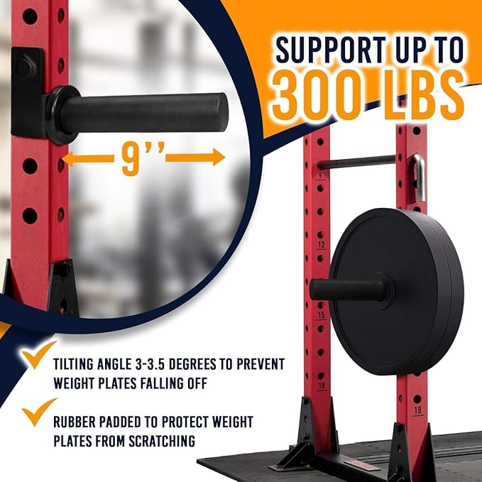 Yes4All Power Rack J-Hooks & Attachments – Heavy Duty Barbell Holders Compatible with 2x2 & 3x3 Power Racks for Home Gym
