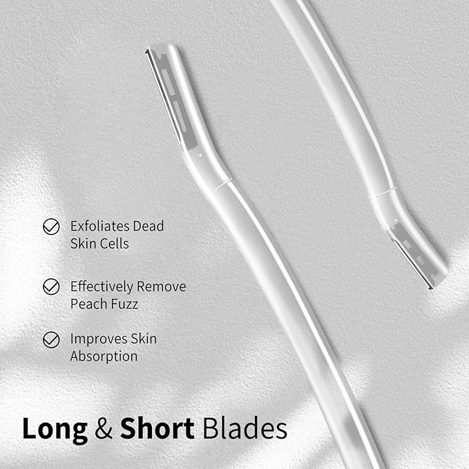 Dermaplane Razor for Women Face, Precision Face Razors for Women, Gentle Exfoliation Microblades for Sensitive Skin, Peach Fuzz Remover, Perfectly Shape Brows, 10 Count (Transparent)