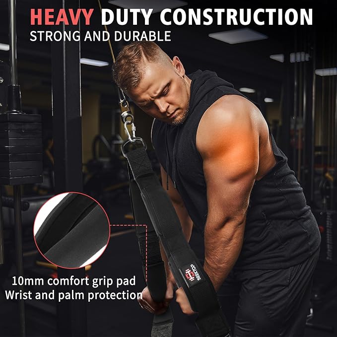 Seektop Tricep Rope Cable Attachment, Tricep Pull Down Attachment, Multi Workout Tricep Pull Down Rope for Triceps Push Downs, Bicep Curls, Crunches, Facepulls, Perfect for Professional Gym