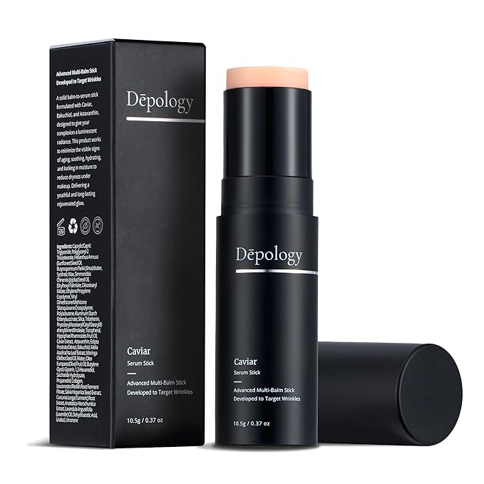 depology Caviar Serum Stick, Multi Balm Stick Hydrating for Refined Wrinkle Appearance, Luxurious Facial Balm to Hydrate and Diminish Signs of Aging, Korean Skin Care