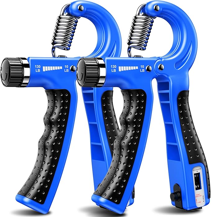 KDG Hand Grip Strengthener 2 Pack Adjustable Resistance 10-130 lbs Forearm Exerciser,Grip Strength Trainer for Muscle Building and Injury Recovery for Athletes