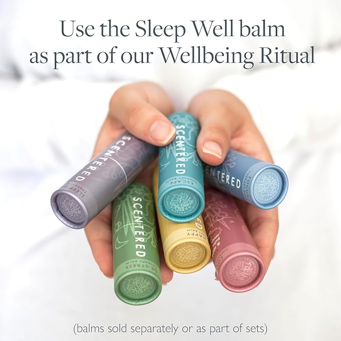 Scentered Sleep Well Balm – Aromatherapy Sleepstick with Lavender & Chamomile – Natural Sleep Aid Essential Oil Roll On – Relaxation Gifts for Women to Help Sleeping