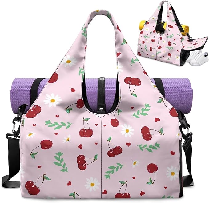 Yoga Mat Bag for Women Men Large Carryall Tote with Adjustable Shoulder Strap for Gym Yoga Travel Pilates Office